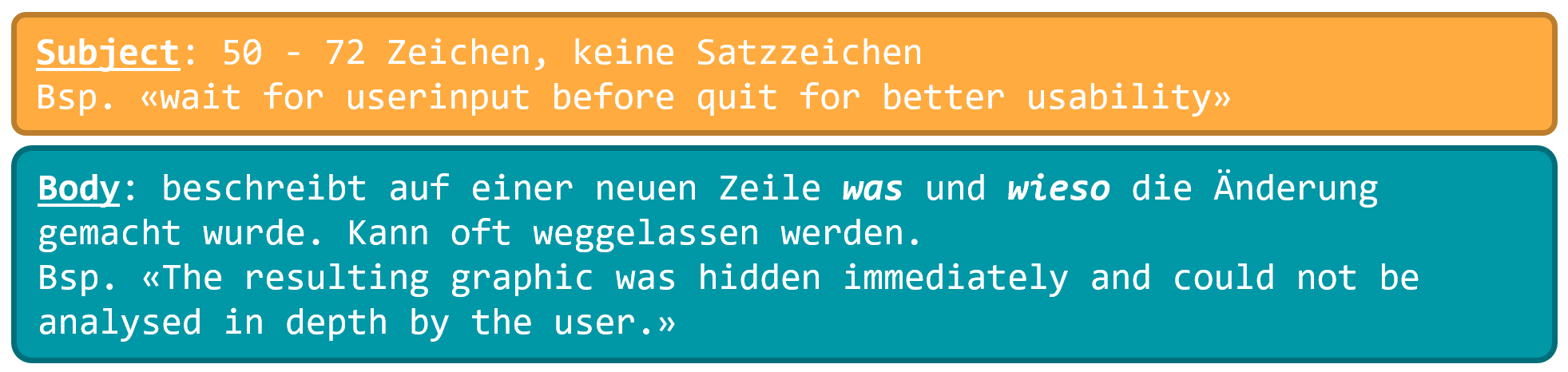 Aufbau einer Commit-Nachricht